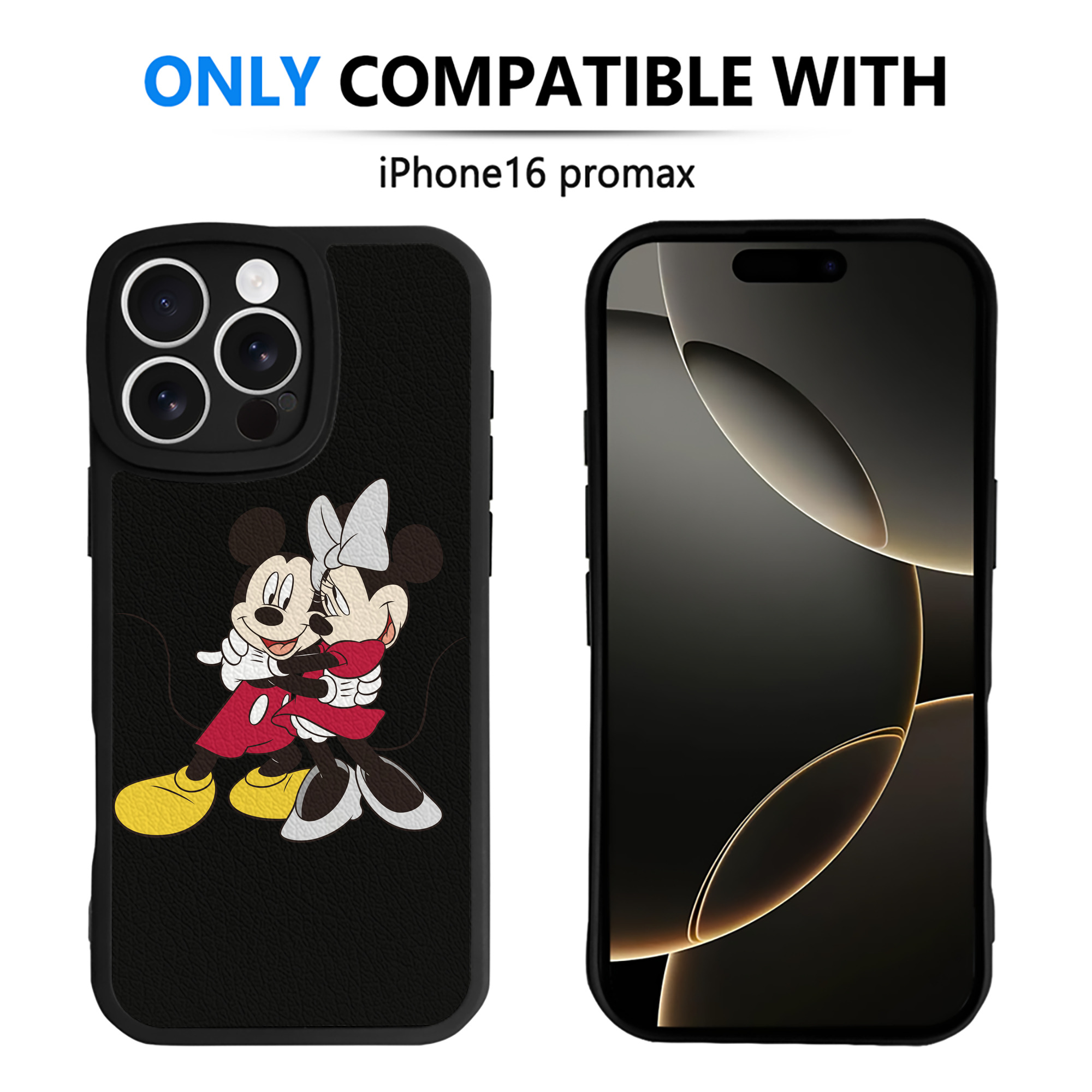 （画像用） ミッキーマウス Mickey Mouse 【iPhone 16シリーズ対応】シリコンスマホケース（レザー調） 材質：シリコン